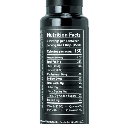 Schlacher & Söhne Styrian Pumpkin Seed Oil: 100% Pure, Cold Pressed, Non GMO, Gluten Free, Vegan, May Helps in Hair Growth, Made in Austria (100 ml, 3.3 FL OZ)