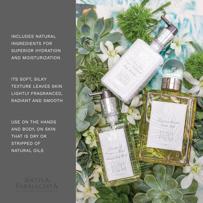 Antica Farmacista Body Moisturizer - Moisturizing Scented Lotion - Premium Body Moisturizer - Luxury Gift for Women & Men - Hand & Skin Hydration - Lush Palm, 10 Fl Oz