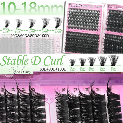 6 Box Mix Lashes Clusters Kit Gift Packs 1686Pcs with 2X Bond&Seal Volume Mega/Bottom Soft Extension False Eyelash D Curl Wispy Natural DIY Individual Fake Eyelashes for Beginners Bulk Pack