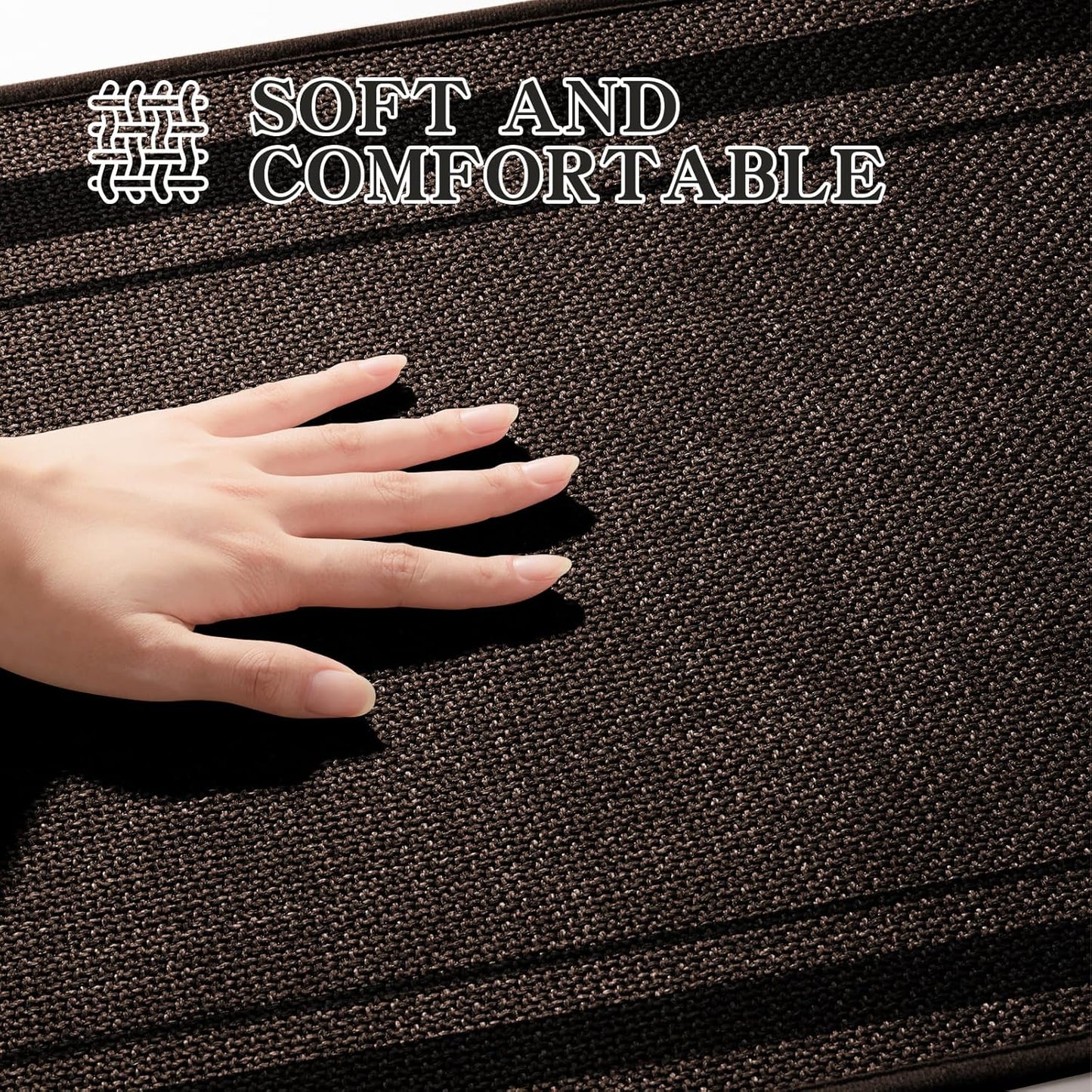 chakme Bathroom Rugs Mat 24x17, Ultra Thin Non Slip Bath Mat Small Quick Dry Absorbent Bath Mat for Bathroom Floor, (Brown, 24"x17")