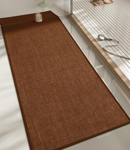 chakme Bathroom Rugs Mat 59x17, Ultra Thin Bath Rug Non Slip Runner Quick Dry Absorbent Bath Mat for Bathroom, (Rust, 59"x17")