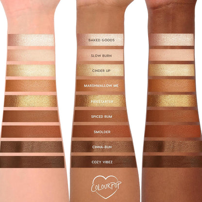 ColourPop Eyeshadow Palette - Eye Makeup Palette with Matte, Metallic, Matte Sparkle & Glitter Finishes - High-Pigment Eye Makeup with a Long-Wearing Formula - Feelin' Toasty (0.3 oz)