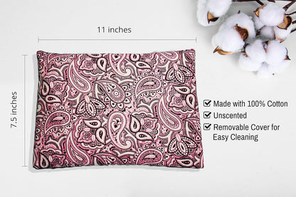 Microwavable Corn Filled Heating Pad and Cold Pack/Washable 100% Cotton Cover (Bandana - Pink, 7.5in W x 11in L)