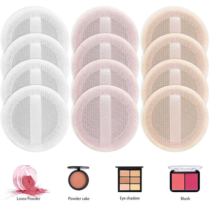 24Pcs Powder Puff Cotton Round Makeup Puff Pads with Strap Face Powder Puffs for Loose and Foundation Cosmetics Sponge Powder Puffs