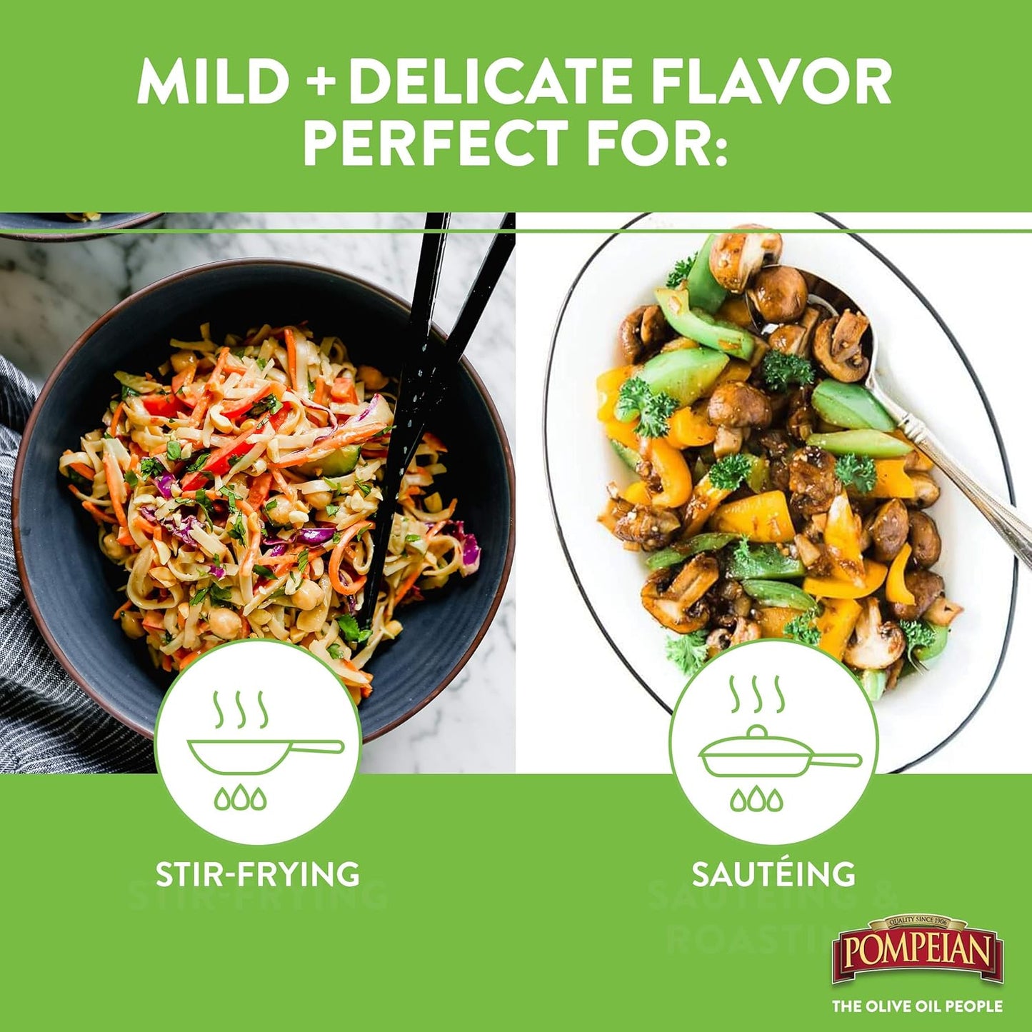 Pompeian Smooth Extra Virgin Olive Oil, Contains Polyphenols, First Cold Pressed, 24 Fl Oz