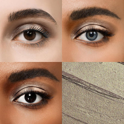 Cream Waterproof Hypoallergenic Eyeshadow Stick, long wear Metallic Glitter Matte Eye Shadow Pencil With Makeup Brush, Eye Brightener, 56 Bronze Metallic