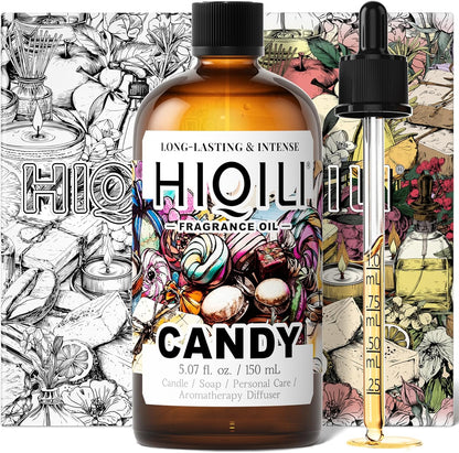 HIQILI Candy Fragrance Oil for Diffusers for Home, Sweet Scent, Perfect for Soap & Candle Making, Long-Lasting - 5.07 Fl Oz