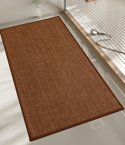 chakme Bathroom Rugs Mat 47x17, Ultra Thin Bath Rug Non Slip Runner Quick Dry Absorbent Bath Mat for Bathroom, (Rust, 47"x17")