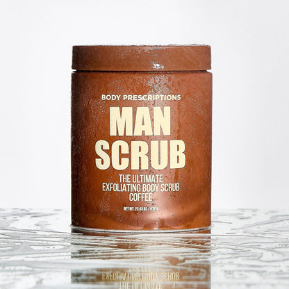 Body Prescriptions Men’s Exfoliating Body Scrub – Ultimate Skin Cleansing Wash in Jar with Twist-Top Lid, For All Skin Types, 21 Ounce (Pack of 2), Coffee