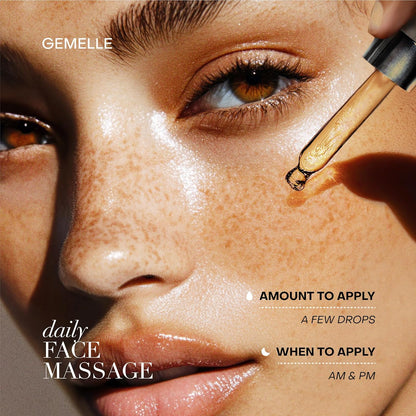 GEMELLE Lymphatic Anti-Aging Face Oil | 10x Award winner | Vitamin C,E & A | Moisturize, Repair & Protect | Bakuchiol, Sea Buckthorn & More! | Organic, Natural, Clean Beauty | Starter, Travel 15ml