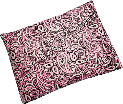 Microwavable Corn Filled Heating Pad and Cold Pack/Washable 100% Cotton Cover (Bandana - Pink, 7.5in W x 11in L)