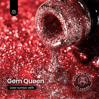 Beetles Red Cat Eye Gel Nail Polish, 15ml Glitter Nail Polish with Magnet Gel Soak Off UV LED Nail Lamp Reflective Nail Art DIY Home Manicure Design Gift for Women