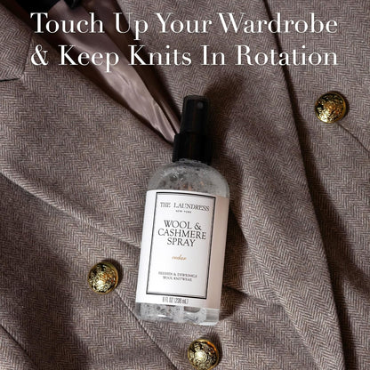 The Laundress Wool and Cashmere Fabric Spray, Wool Dewrinkle Spray, Upholstery and Linen Spray, Fabric Refresher, Cedar Scent, 8 Fl Oz