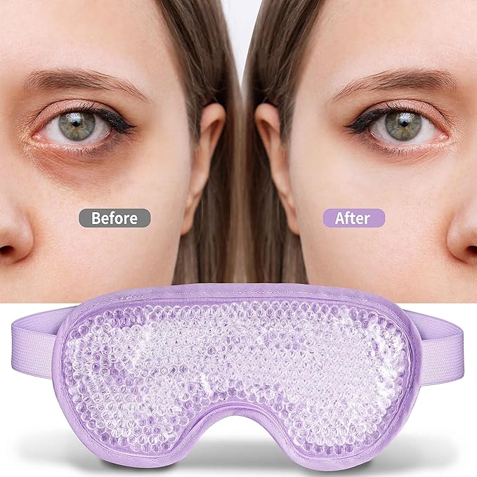 Cooling eye mask with gel