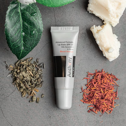 Anthony 25 SPF Lip Balm with Sunscreen for Lips – Contains Green Tea Extract, Shea Butter & Vitamin E – Moisturizing Repair Care Treatment for Chapped & Dry Lips – Blood Orange Flavor