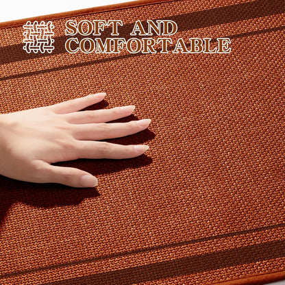 chakme Bathroom Rugs Mat 32x17, Ultra Thin Non Slip Bath Mat Quick Dry Absorbent Bath Mat for Bathroom, (Orange, 32"x17")