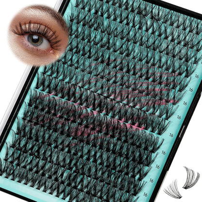 Lash Clusters Wispy 280PCS Eyelash Extension 30D 40D Cluster Lashes Individual Lashes DIY Lash Extension Natural Look Cluster Eyelash Extensions Soft False Eyelashes at Home for Beginners(16mm)