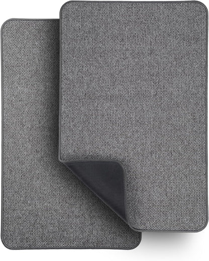 Bath Mat,Ultra Thin Bathroom Rugs,Rubber Bath Mats for Bathroom,No Slip Bath Rugs,Quick Dry,Machine Washable,Low Pile,Absorbent,Shower Outside,Sink,Home Decor Accessories.Dark Grey,1'5"x2'3"(2 Pack)