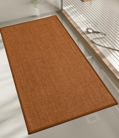 chakme Bathroom Rugs Mat 47x17, Ultra Thin Non Slip Bath Rug Runner Quick Dry Absorbent Bath Mat for Bathroom, (Orange, 47"x17")