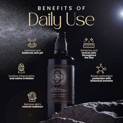 Alitura Angel's Mist Facial Toner – Hydrating & Revitalizing Face Spray with 97% Organic Ingredients – Refreshes, Tightens & Balances for All Skin Types – 100ml