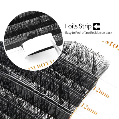 YY Lash Extensions Supplies Y Eyelash Extensions 0.07mm Thickness L/LU Curl Mix 8-15mm Premade Fans 4D Russian Volume Matte Black 12 Rows Crisscross Eye Lashes(YY-0.07-L,8-15mm)