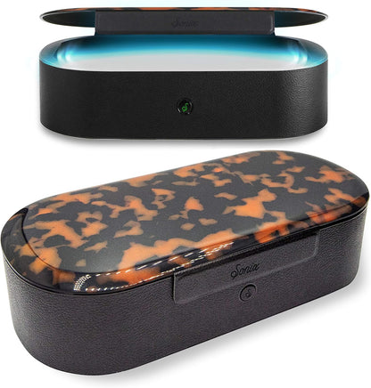 Sonix Beyond UV+O3 Sanitizer Box and Universal Charger UV and Ozone Disinfector for Phone, Mask, Makeup Brush, Nail Tool (Brown Tort)