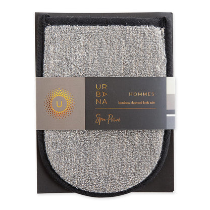 Urbana Spa Prive Men's Bamboo Charcoal Collection, Bath Mitt