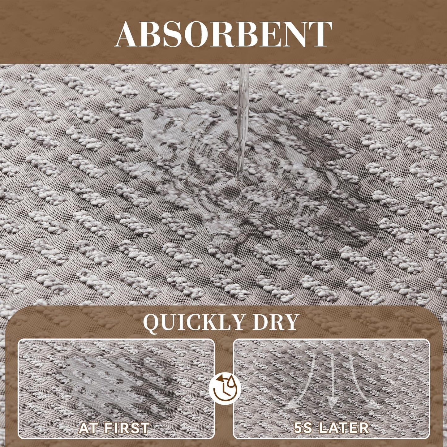 RESARE Non Slip Bathroom Runner - Machine Washable Bath Rugs, Super Absorbent Bath Mat Quick Dry Bath Runner, Bath Mat Ultra Soft Rugs for Bathroom Floor, 20"x70" Light Grey