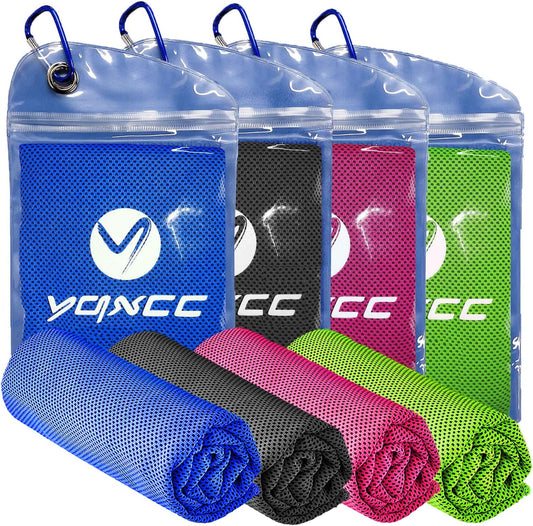 YQXCC Cooling Towels | 4 Pack 40"x12" | Cool for Neck | Microfiber Soft Breathable Chilly | for Sports, Yoga, Golf, Gym, Camping, Running, Workout & More Activities