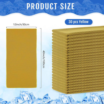 Hosuly 30 Pack Cooling Towels, 40"x12" Ice Breathable Soft Chilly Sweat Rag Microfiber Workout Rags for Gym Cooling Towels for Neck and Face for Yoga Golf Sport Running