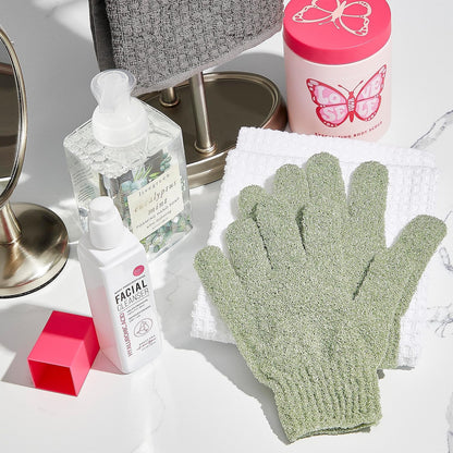 Body Prescriptions Exfoliating Body Scrub – Body Cleanser for Nourished, Ultra-Smooth Skin, Exfoliating Gloves