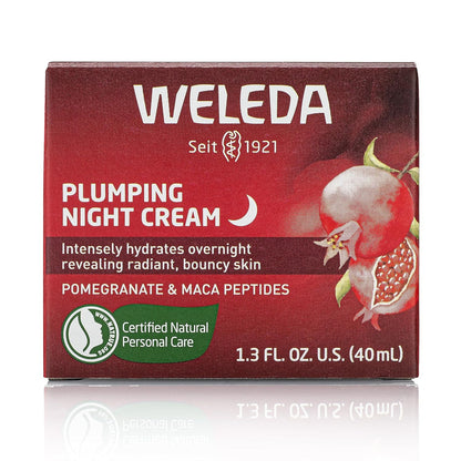 Weleda Face Care Plumping Night Cream, Plant Rich Moisturizer with Pomegranate and Maca Root Peptides