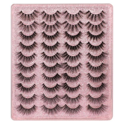 20 Pairs False Eyelashes 3D Faux Mink Lashes Natural Look Wispy Fake Eyelashes ALPHONSE 16-20MM Fluffier Volume Long Thick Lashes Pack 5 Styles Mixed